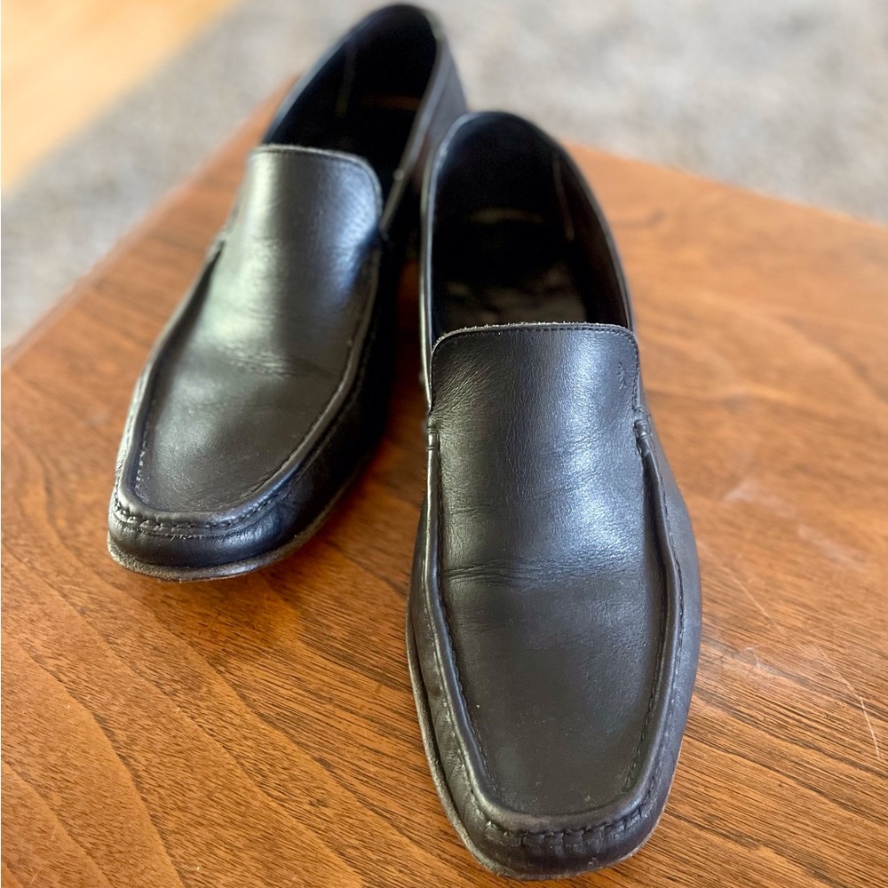 Black Leather Men's Loafers